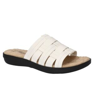 Easy Street Comfort Waves Women's Maha Slide Sandal, White, 7.5 Sheri White NEW